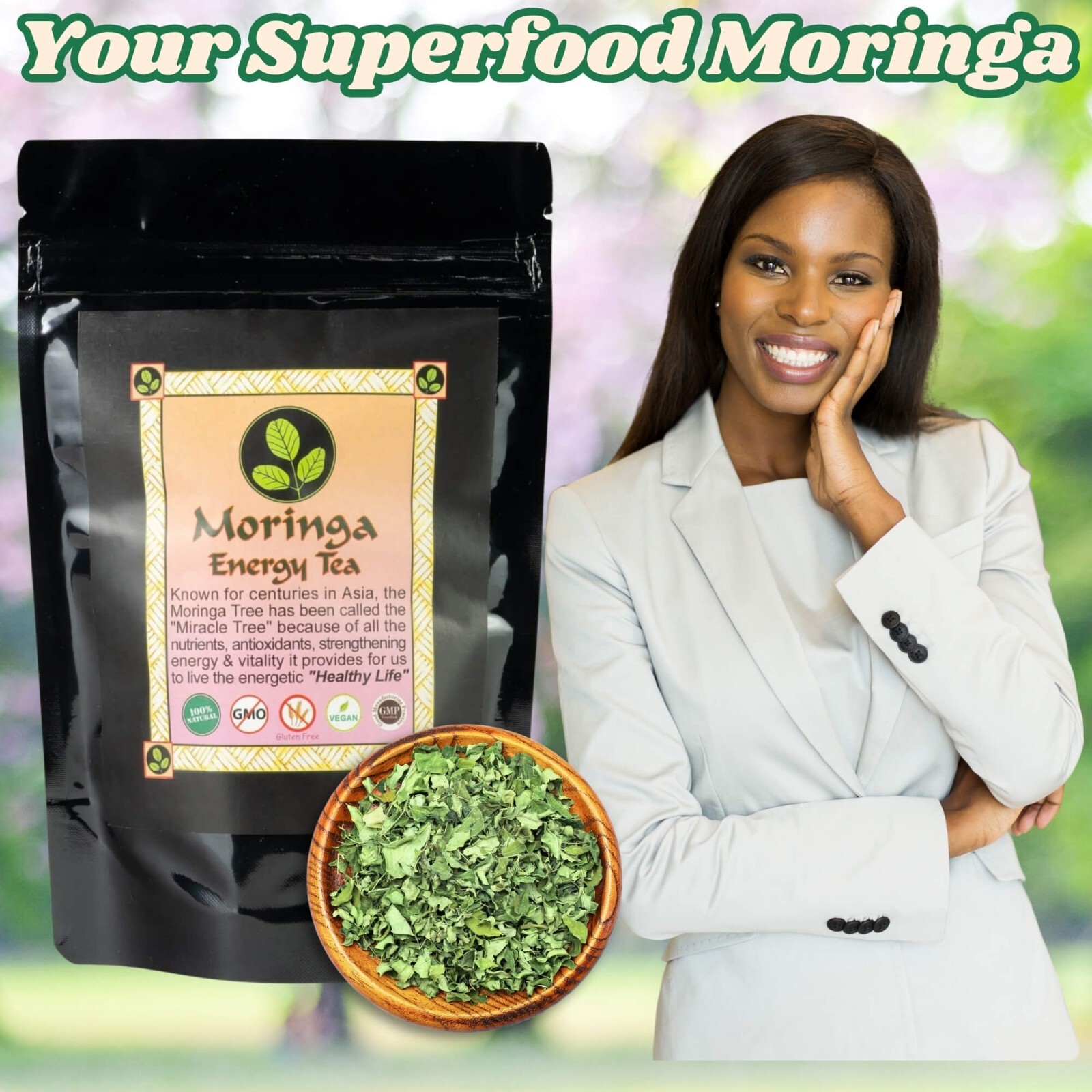 Moringa Tea Loose Leaf, USDA Organic, Pure Moringa Leaf, 3 oz