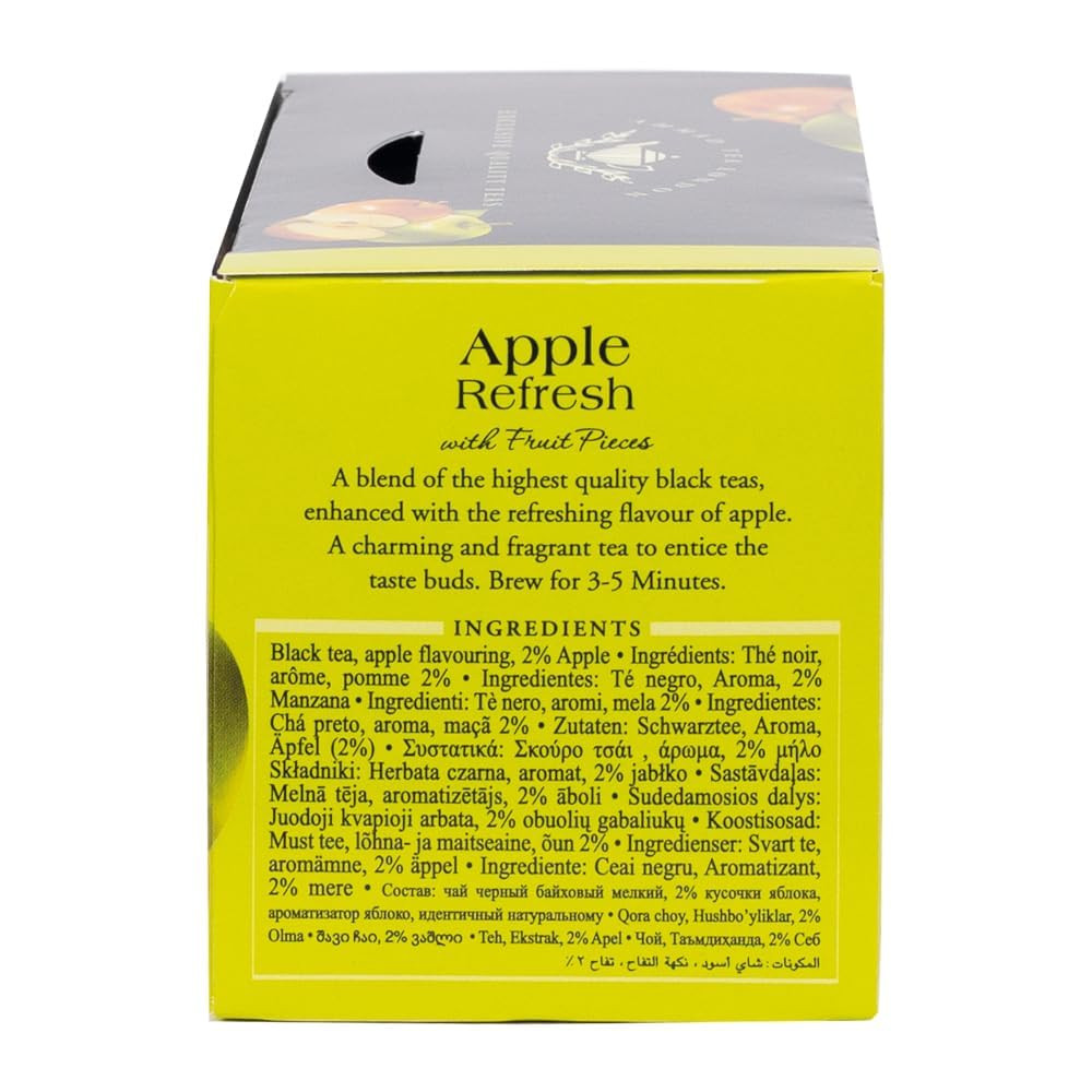 Ahmad Tea Apple Refresh 20 Count Black Tea Bags Naturally Caffeinated Sugar Free
