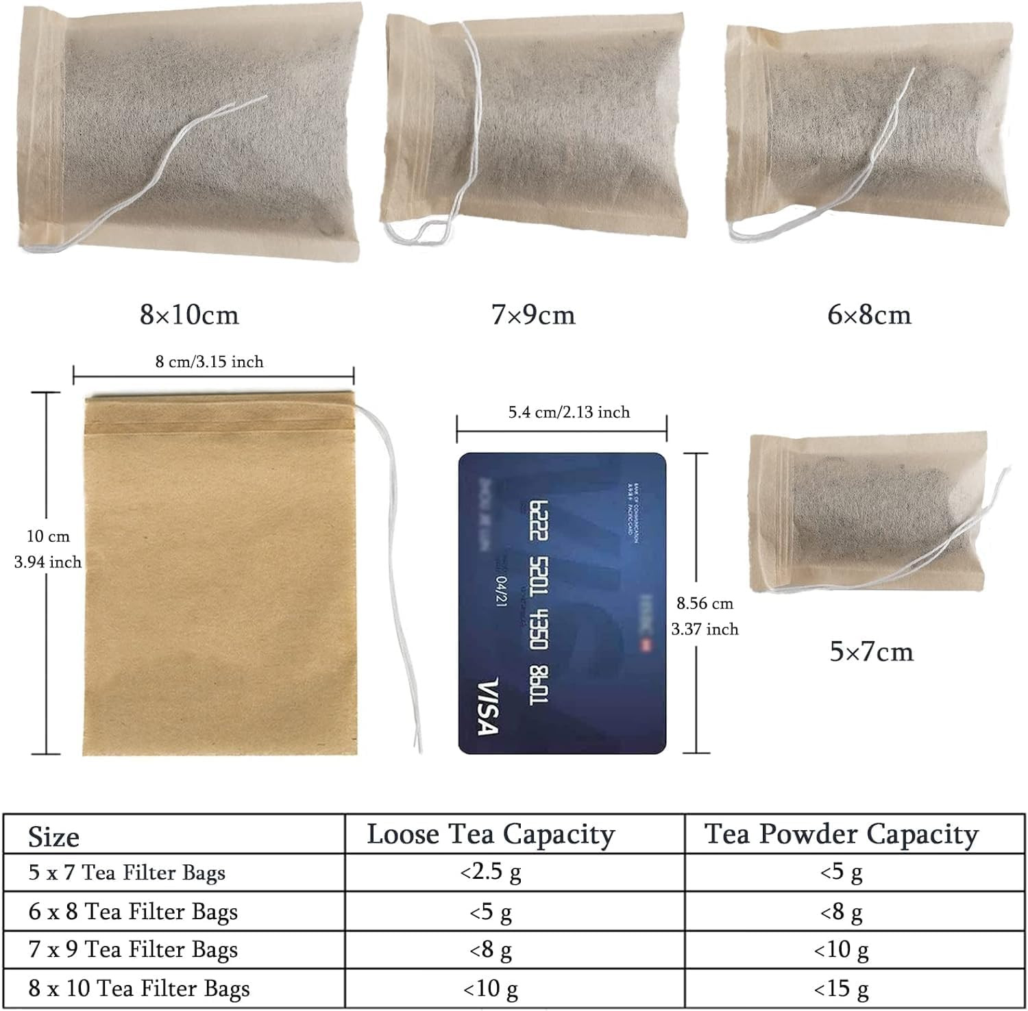 200Pcs Tea Filter Bags for Loose Tea,3.15 X 3.94 Inch Disposable Tea Infuser,Emp