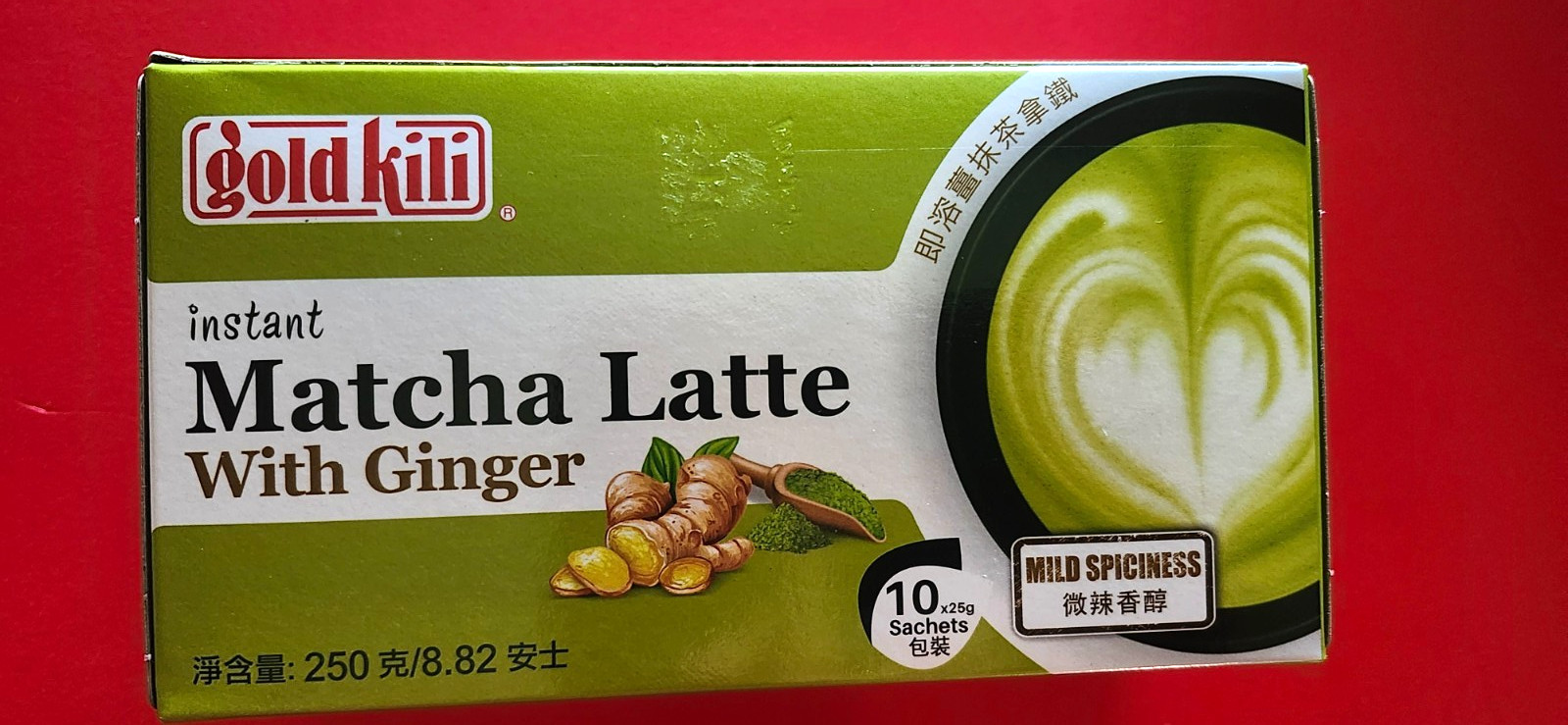 3 PACK GOLD KILI INSTANT MATCHA LATTE WITH GINGER 8.82 OZ EACH