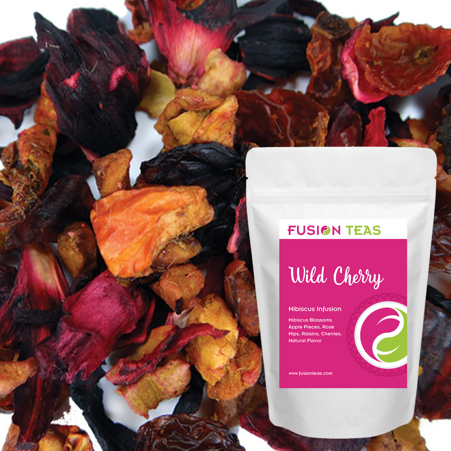 Wild Cherry Hibiscus Fruit Tea – Herbal Loose Leaf Tisane – Fusion Teas