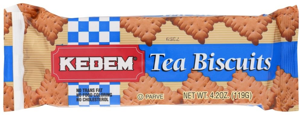(Pack of 48) Kedem Tea Biscuit Plain Kosher Cookies Dessert 4.2 Oz