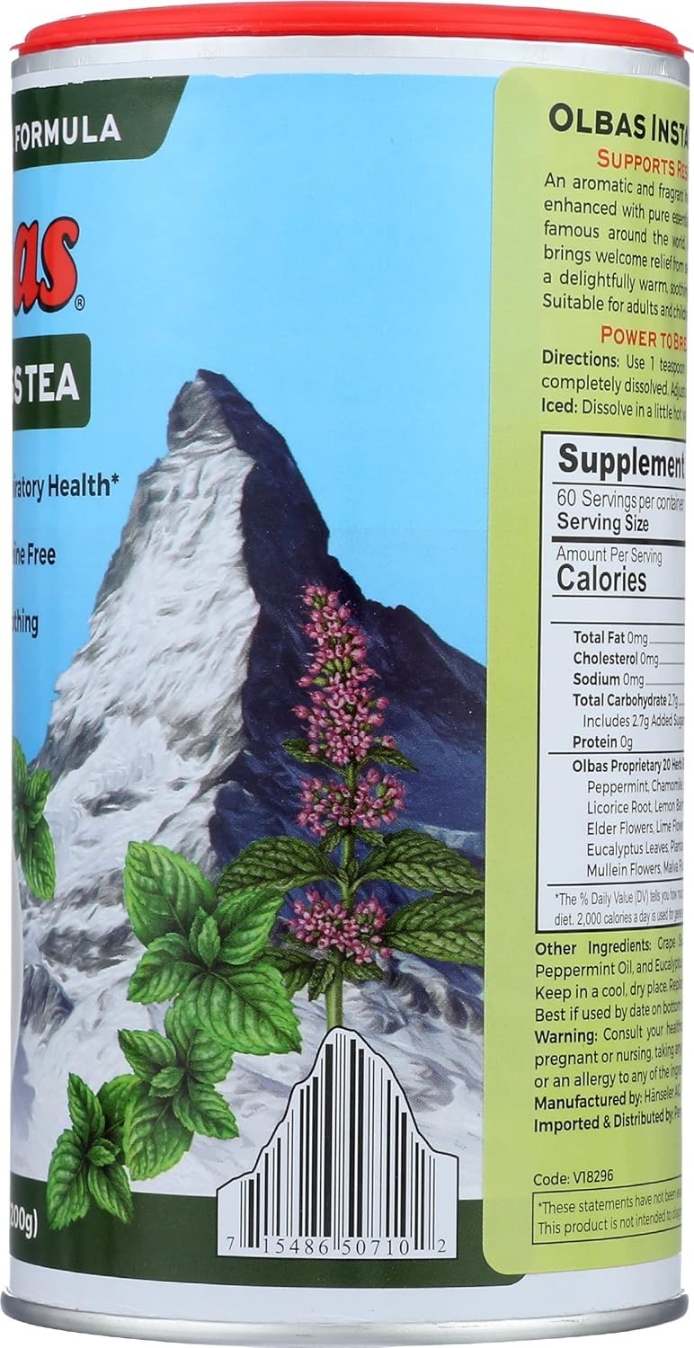 Olbas Wellness Herbal Instant Tea Mix, 7 oz Supports Respiratory Health