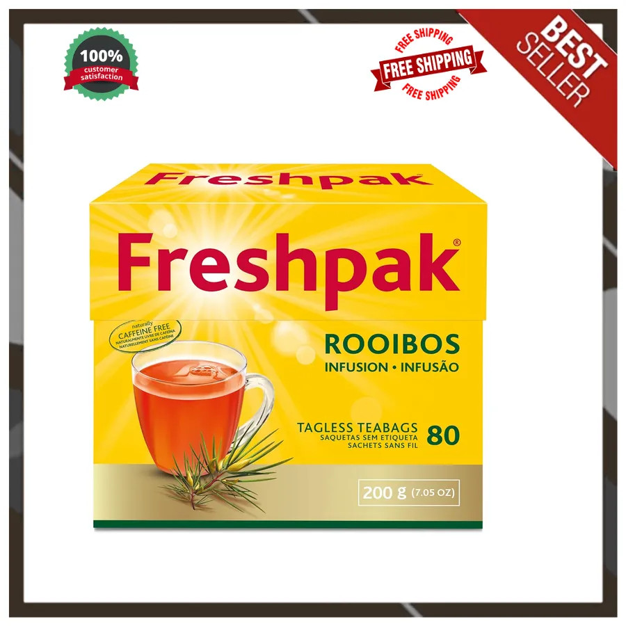 Freshpak Rooibos Tea 80 Tagless Teabags South African Premium Caffeine Free