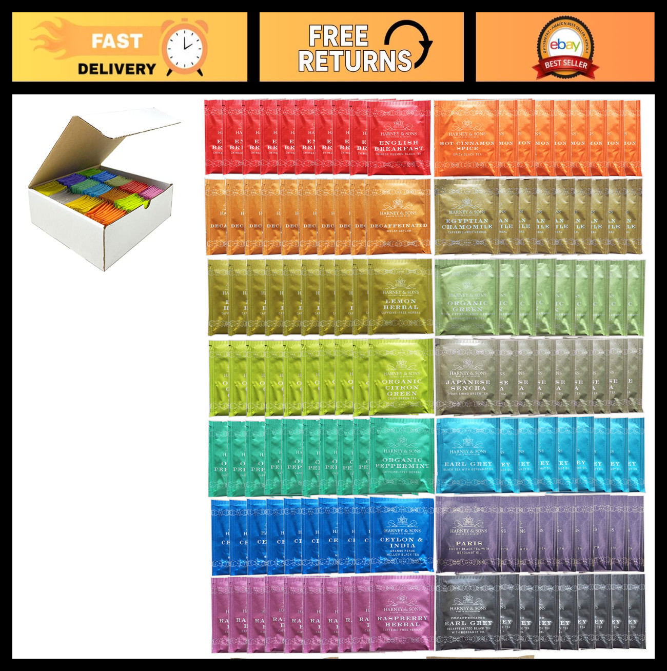 Assorted Tea Bag Sampler 140 Count – Perfect for Breakrooms, Offices & Food Serv
