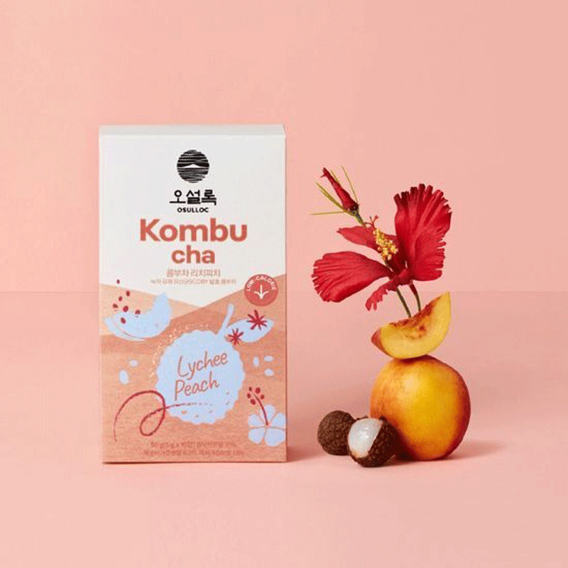 OSULLOC Kombucha 3 Flavors – Lychee Peach, Apple Pine, Calamango (30 Sticks)
