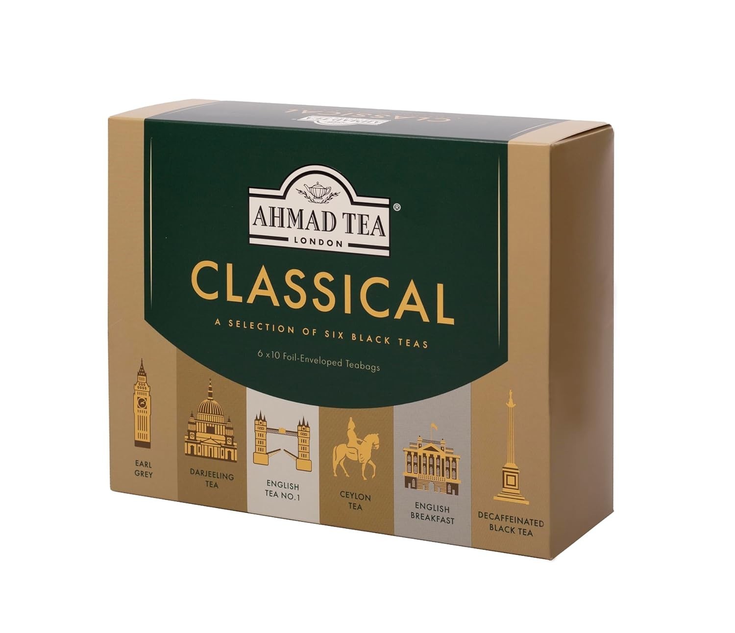 Black Tea Set 60 Foil Teabags Classic Selection Earl Grey Darjeeling