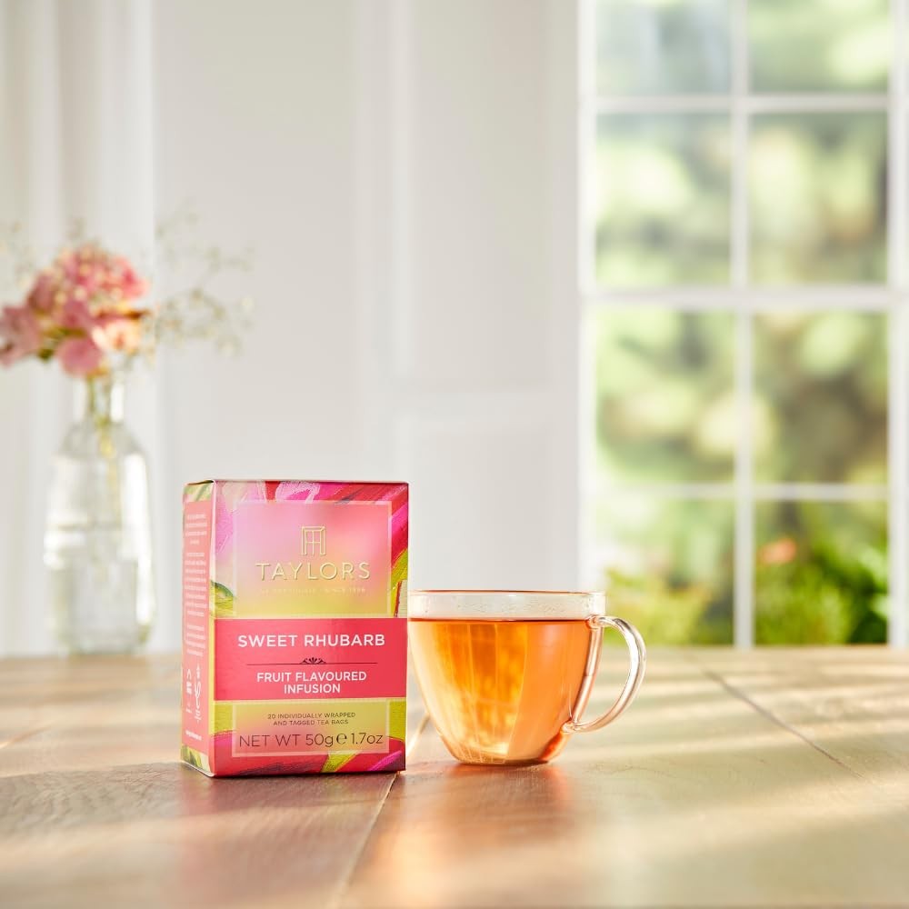 Sweet Rhubarb, Herbal Tea, Individually Wrapped Bags, 20 Count (Pack of 1), V…