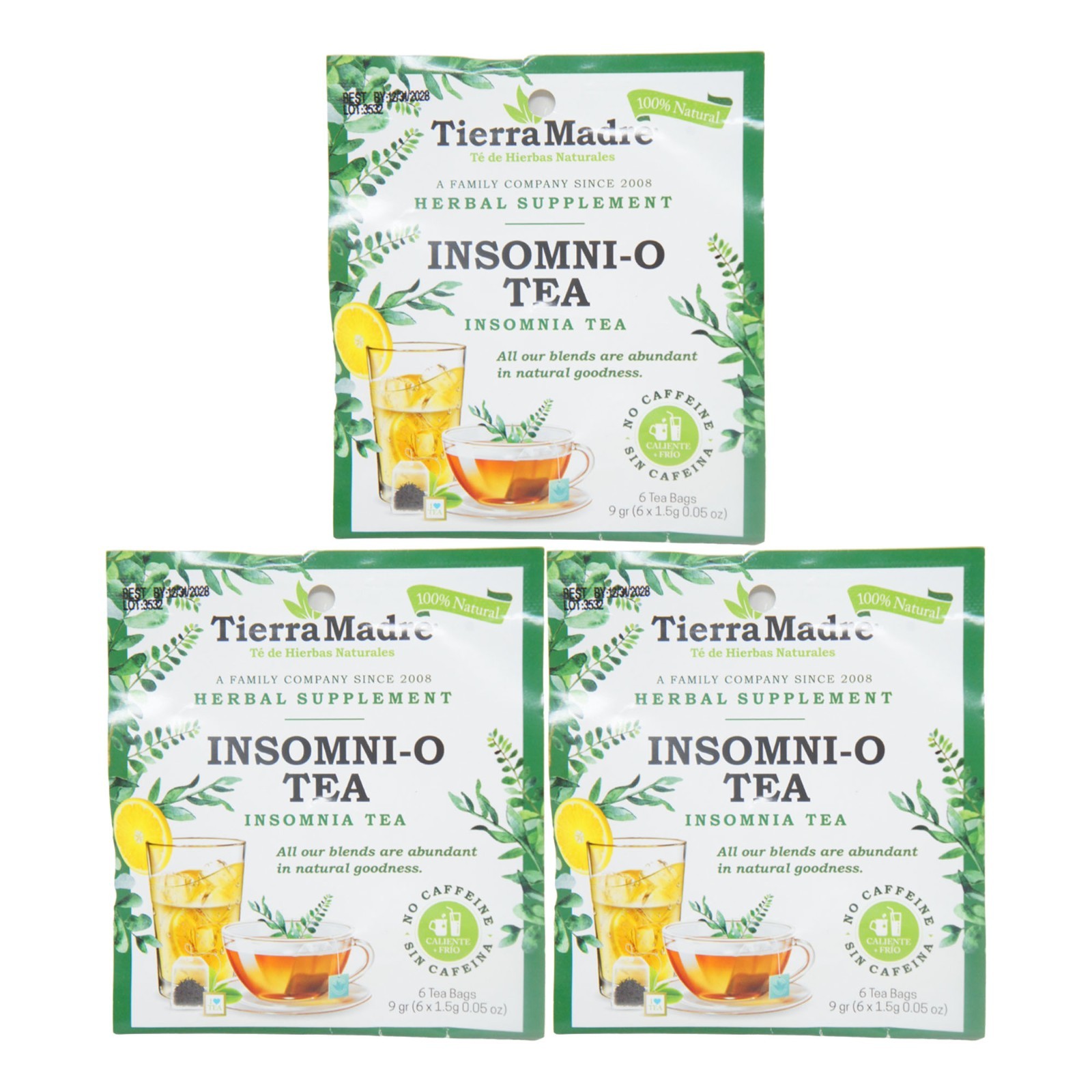 Tierra Madre Insomnia Insomni-o Herbal Supplement Tea – 1.5g (3 Pack – 18 Tea)