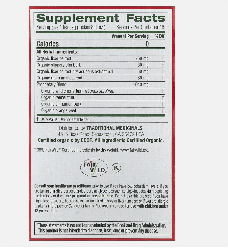 2 PACK – Traditional Medicinals Throat Coat (16 tea Bags each) Best by 12/2026
