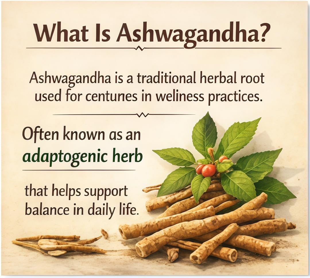 Premium Ashwagandha Root Tea Bags 65 Count, 5.04 oz Natural Adaptogen for St…