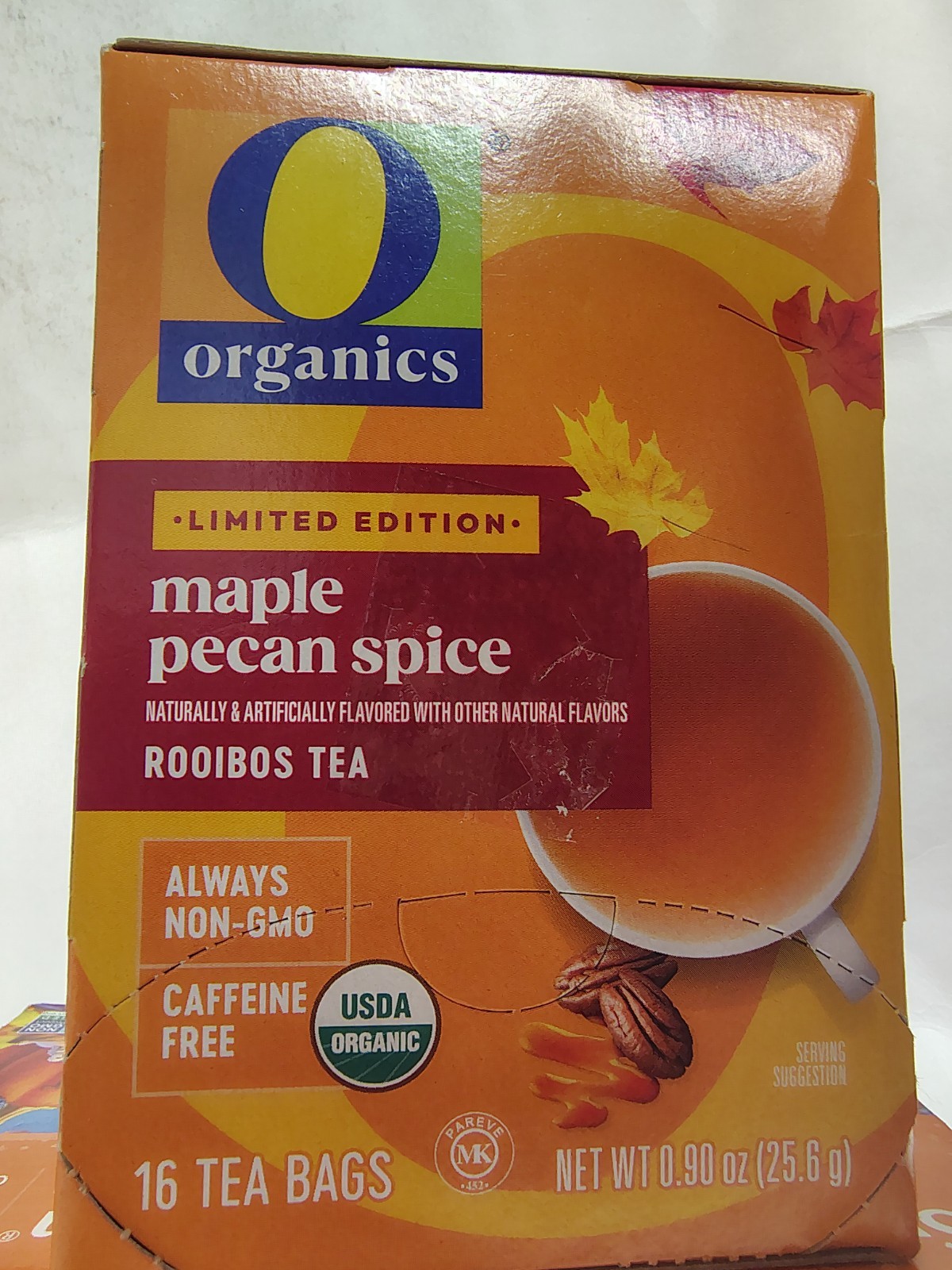 O Organics MAPLE PECAN SPICE Rooibos 16bags/box, BB 2/27, Lot of 4 Boxes