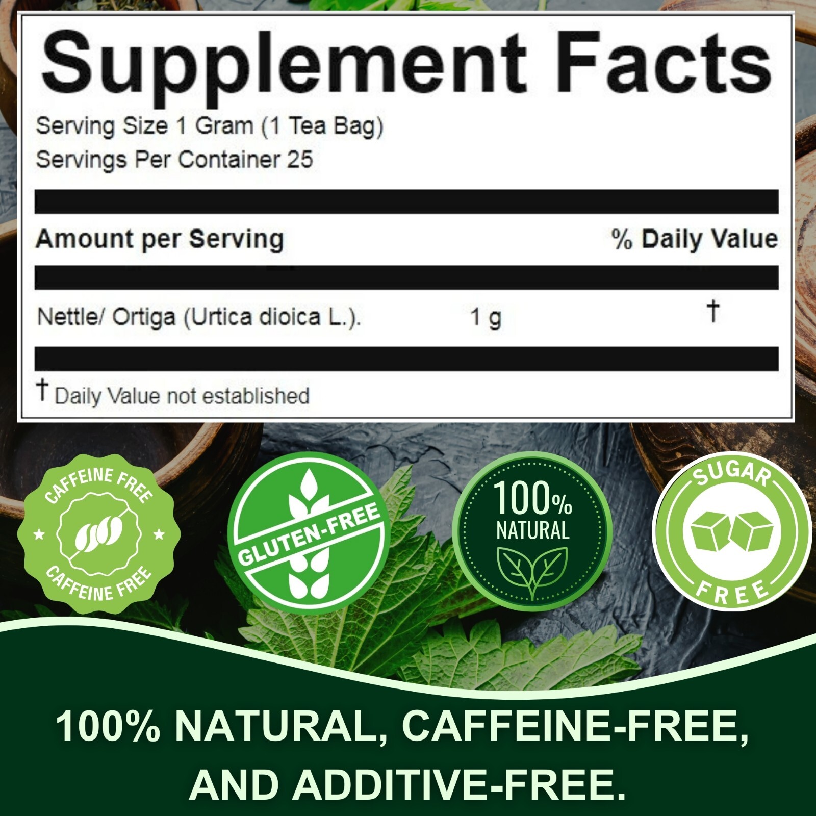 Stinging Nettle Tea 100 Herbal Teabags-0 Natural Dried Te de of Ortiga/Urtica
