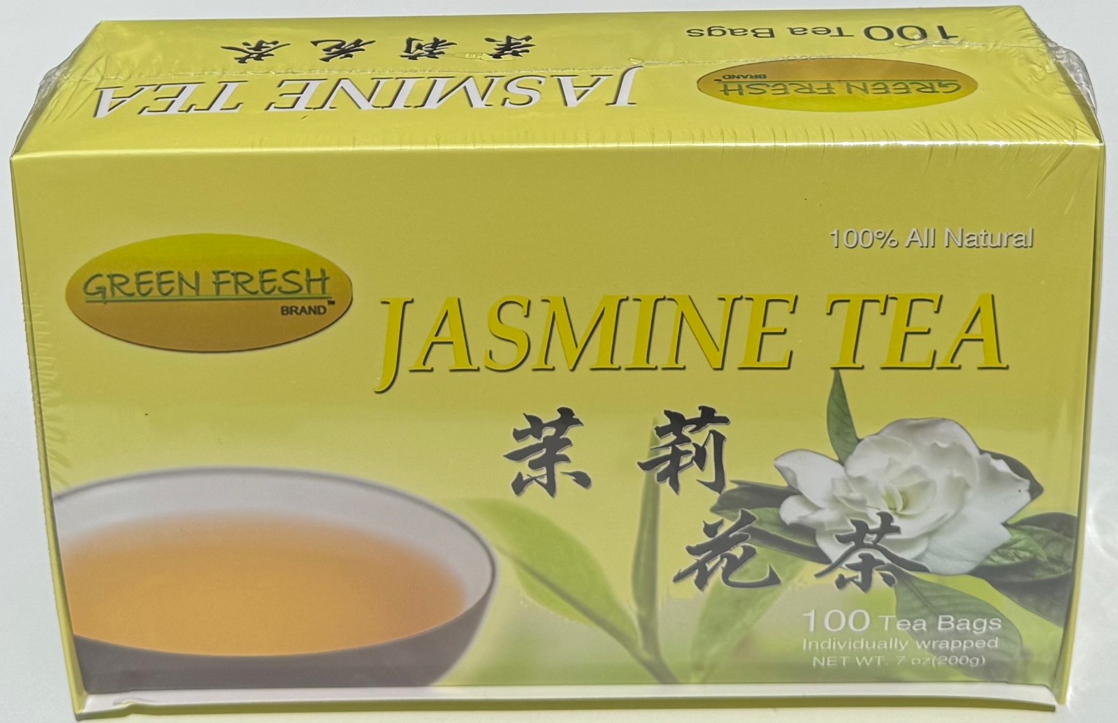 Green Fresh 100-Count Jasmine Tea Bags 100% Natural Handpicked from Fujiang 7oz