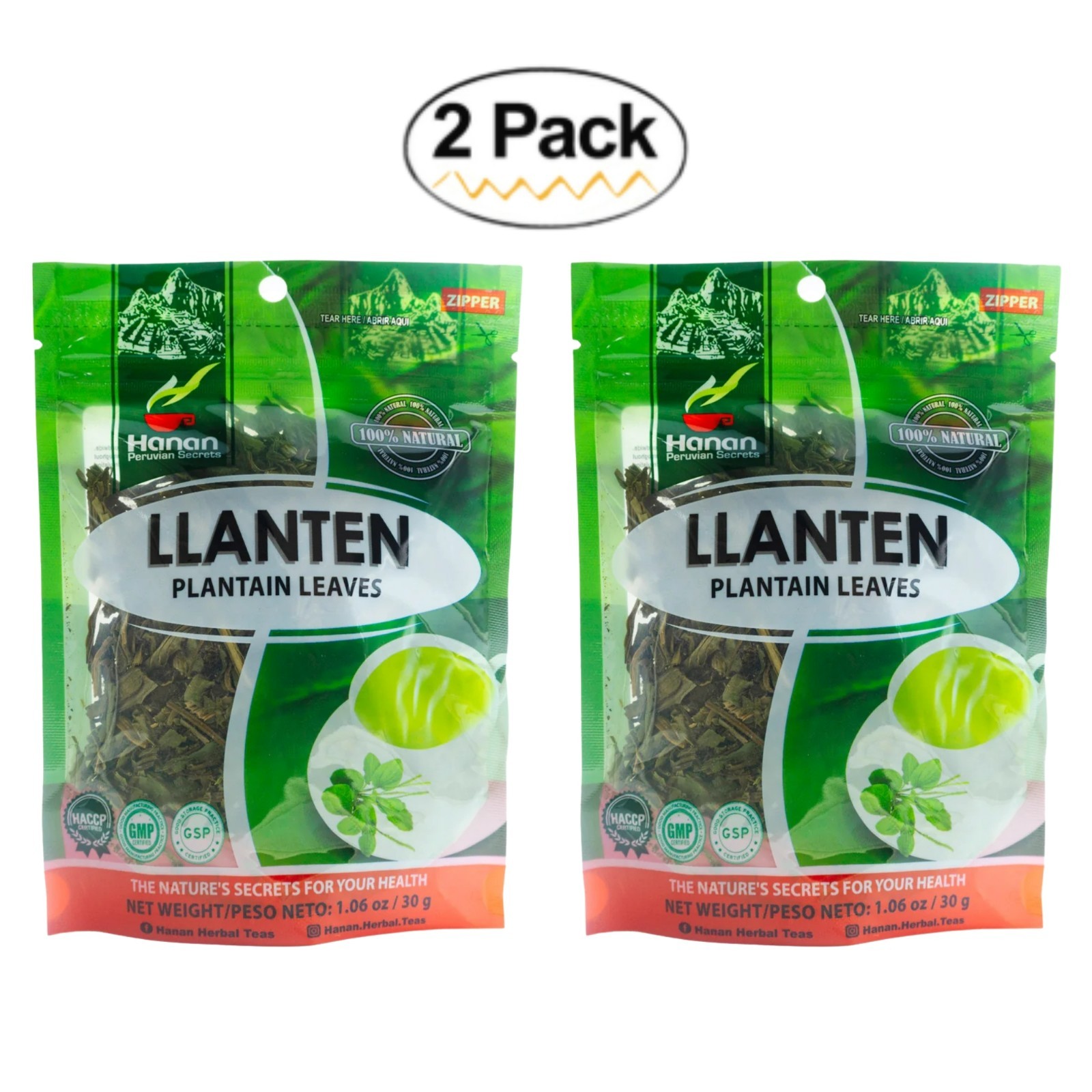 Plantain Leaf Tea (Llanten) (30 g) – Loose, Dried Llanten Plant Leaves from Peru