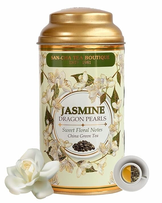 SAN CHA Jasmine Pearls, Dragon Pearls Green Imported From Fujian, China 50 gm