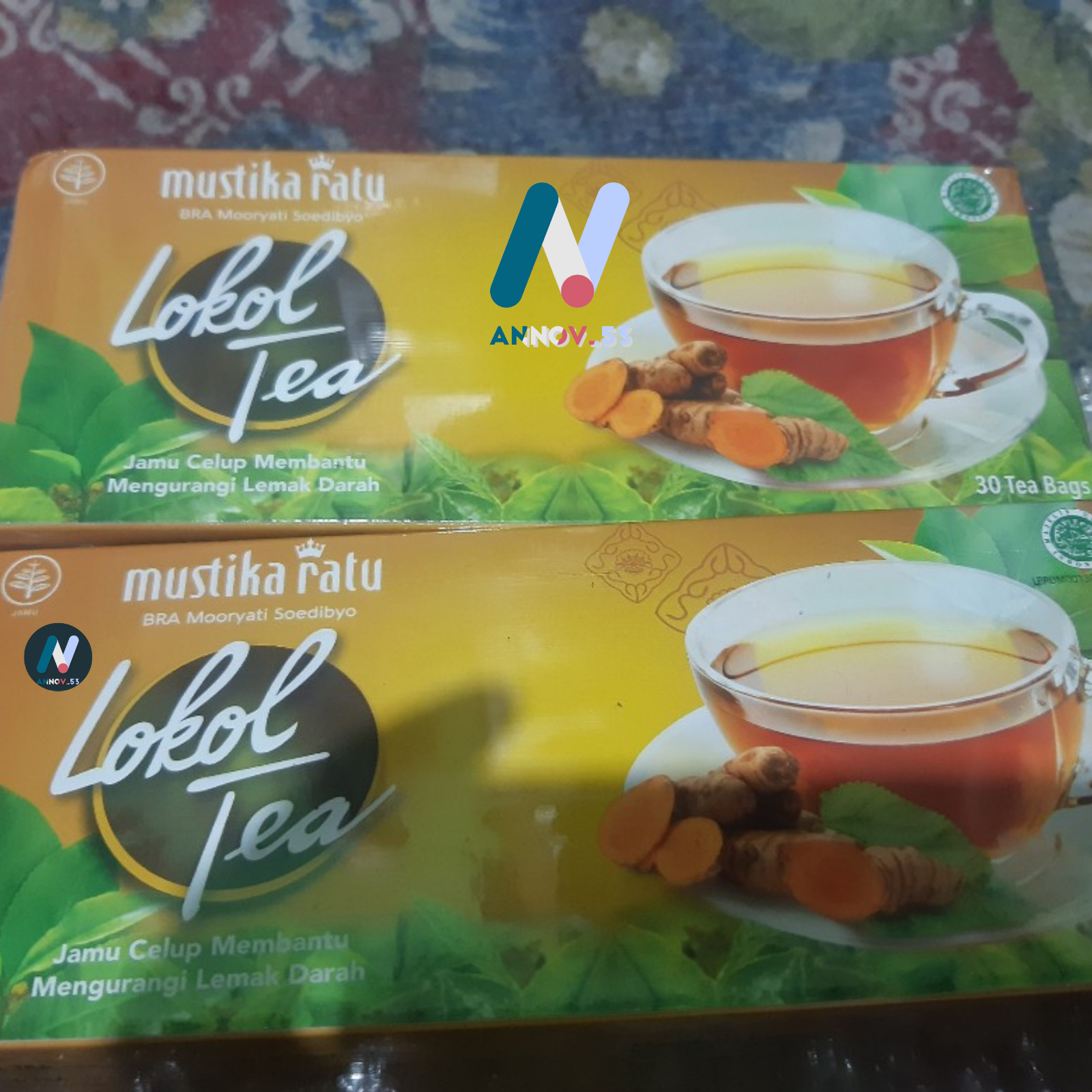 MUSTIKA RATU Lokol Tea Herbal Turmeric Curcumin Lower Cholesterol Healthy 2Pax