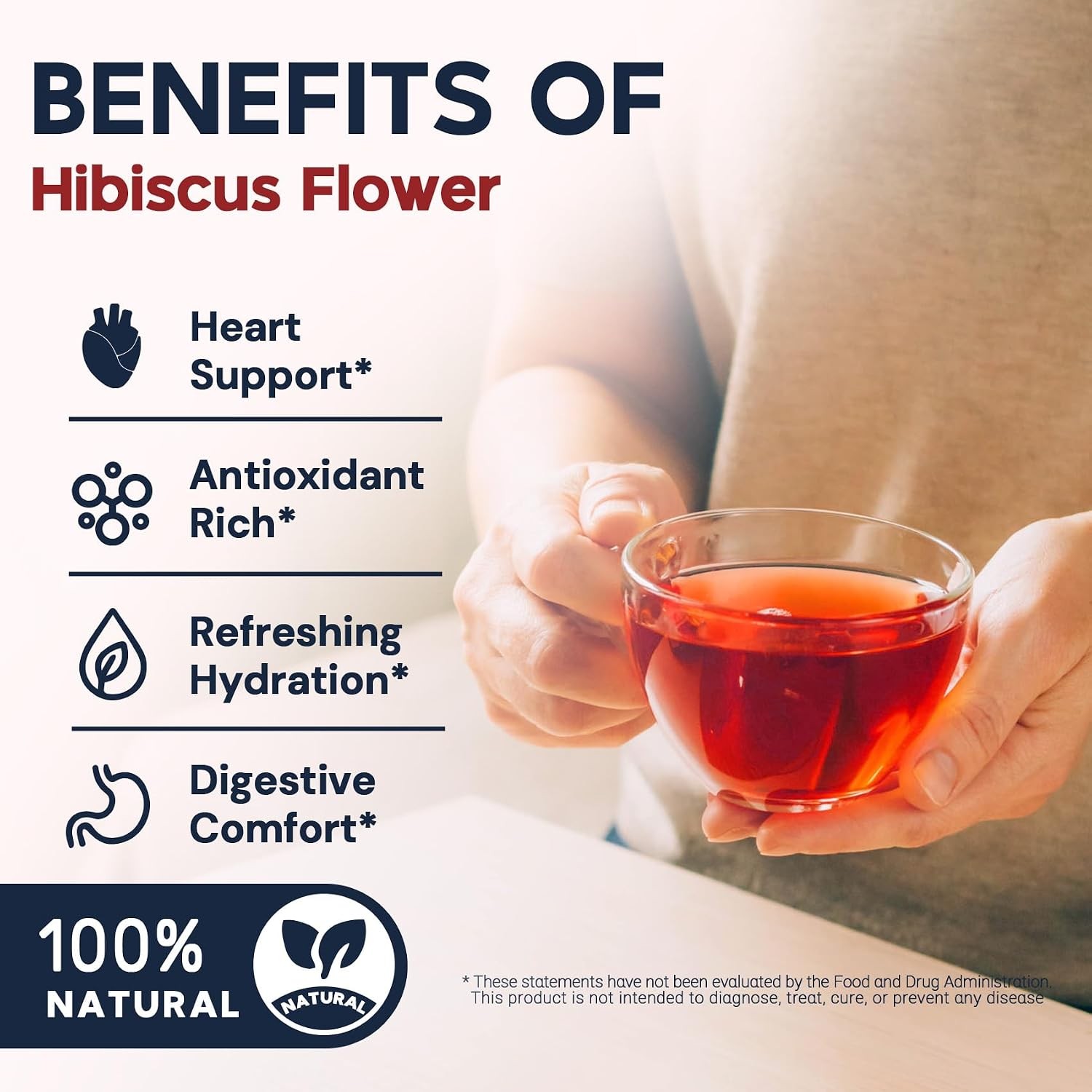 Hibiscus Tea Bags, Hibiscus Flower Herbal Tea – Rich in Vitamin C, Caffeine