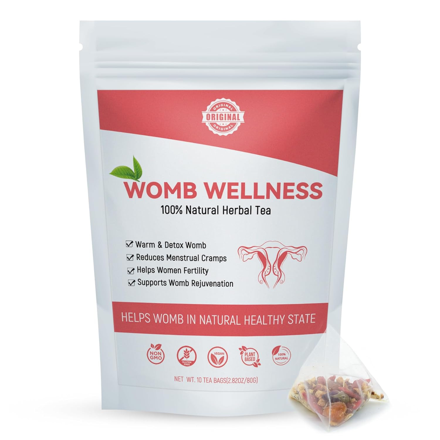 Natural Womb Fertility Tea for Women Ovary and Uterus Cleanse, Womb Detox Fibroi