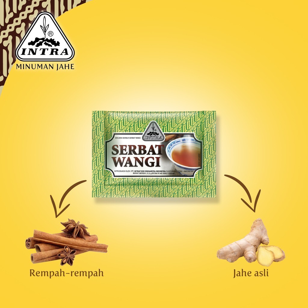 Intrafood Indonesia Ginger Spice Tea Serbat Wangi (21.5g x 10sachets) Pack of 1