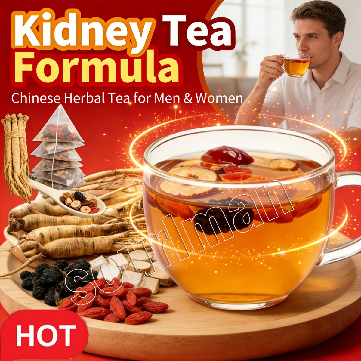 30pcs Ginseng six treasure tea , Kidney tea ,liver tea , red date kidney health