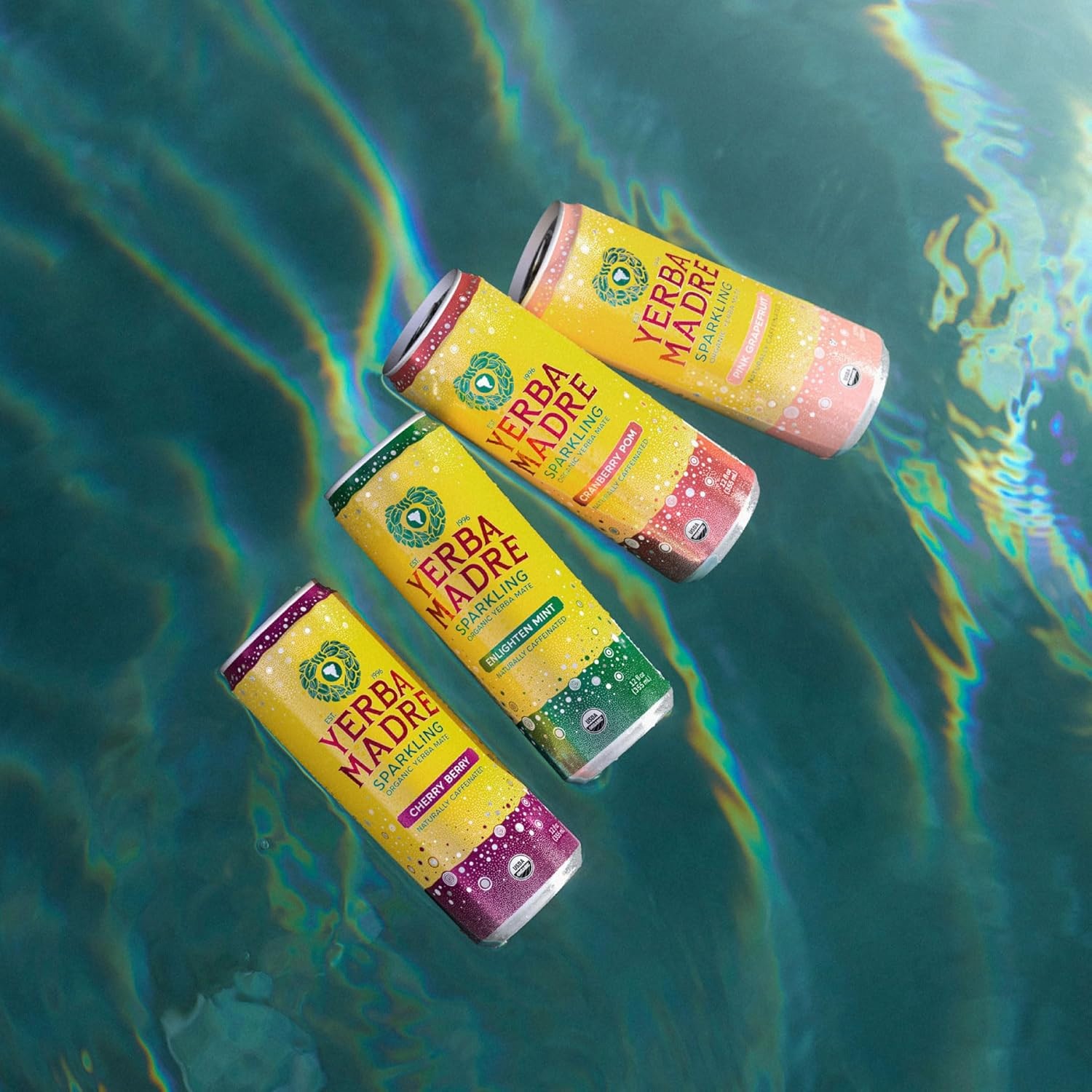 12 Pack Sparkling Yerba Mate Pink Grapefruit Organic Energy Drink (Grapefruit)