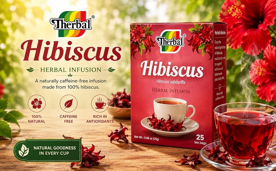 Jamaica Té (Hibiscus Tea) – 25 Tea Bags – Vegan, 100% Natural – Premium Brand
