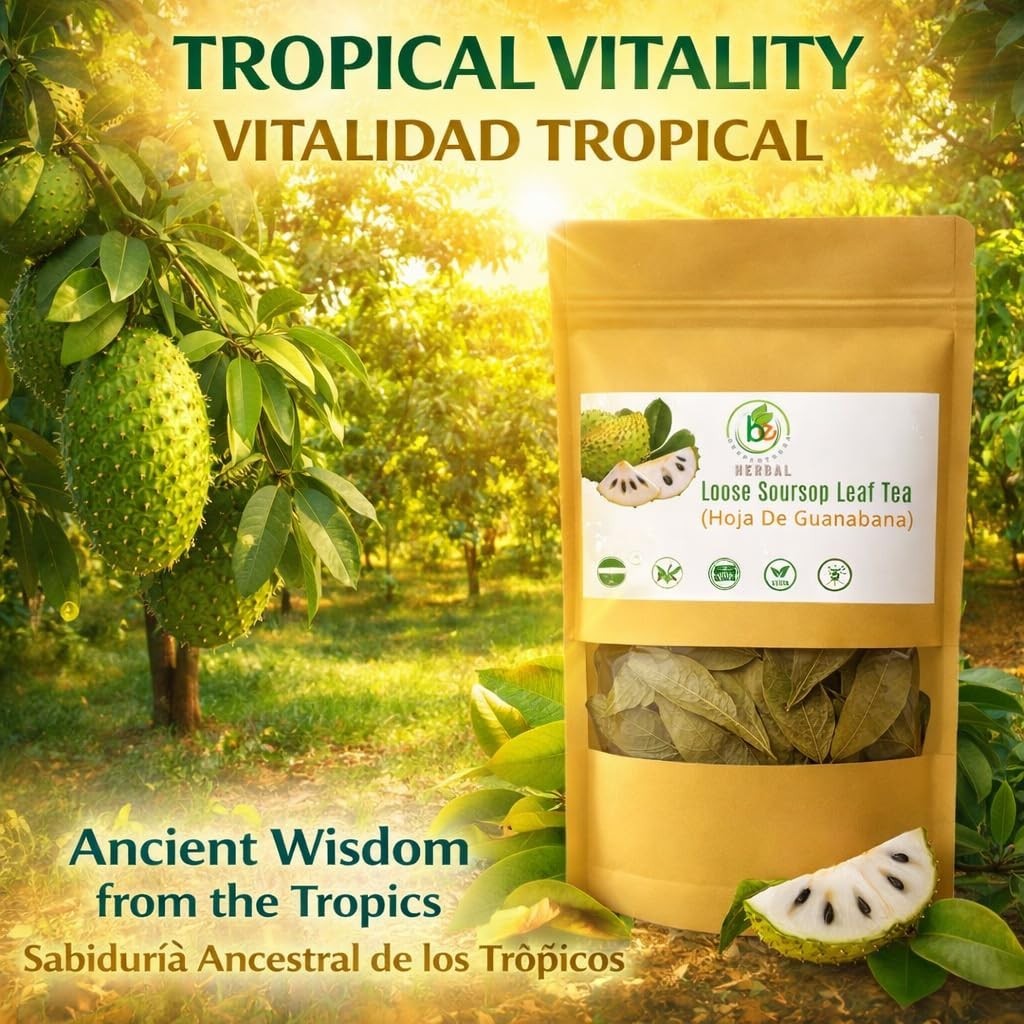 Guanábana (Soursop)Herbal Tea – 3.5 oz Dried Leaves–100% Natural– by BexpertsUSA
