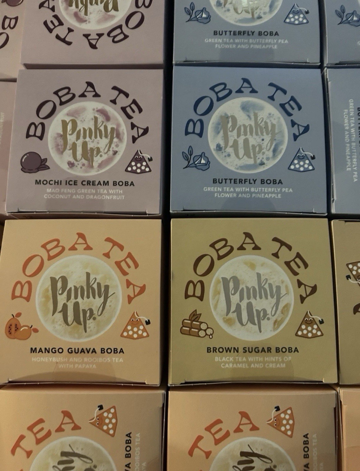 40 BOXES of Pinky Up Boba Tea Bags, comes w 12 tea bags in each box.