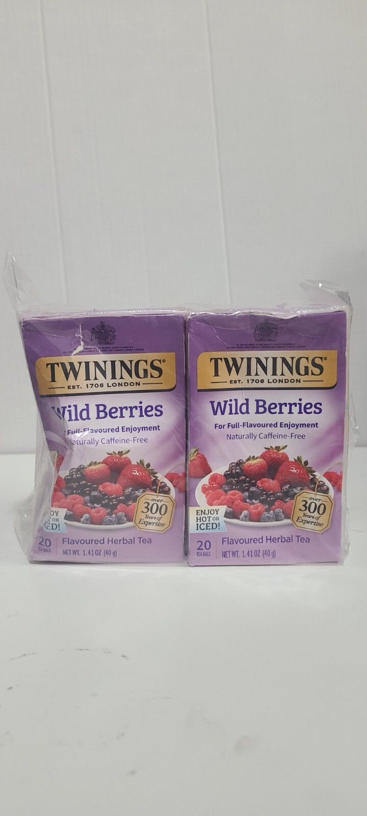 Herbal Tea, Wild Berries, Caffeine Free, 20 Tea Bags, 1.41 oz (40 g) X 2 Packs