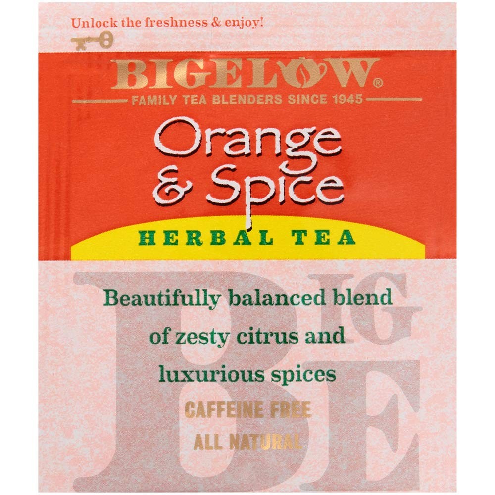Bigelow Orange & Spice Herbal Tea 28-Count Box (Pack of 28 Count 1)