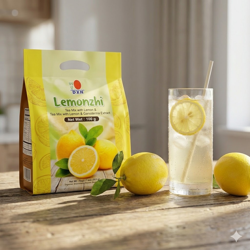 DXN Lemonzhi Instant Lemon Tea Drink with Ganoderma Lingzhi 20 Sachets 22g