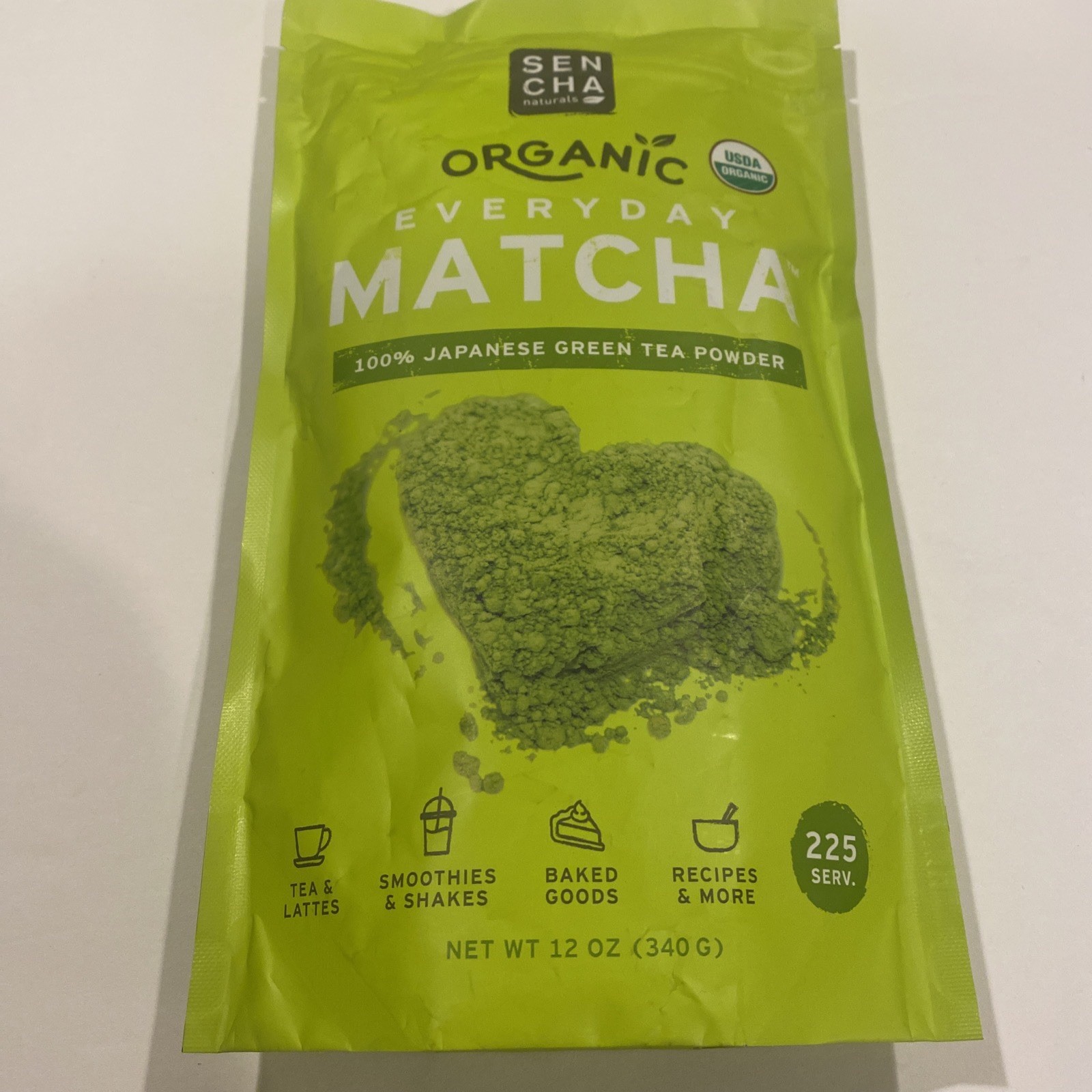 Sencha Naturals 100% Organic Matcha Green Tea Powder 12 Ounce Bag EXP 09/30/2027