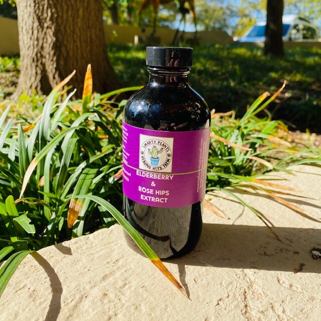 Organic Elderberry & Rosehip 8 oz. amber glass bottle Extract Tincture