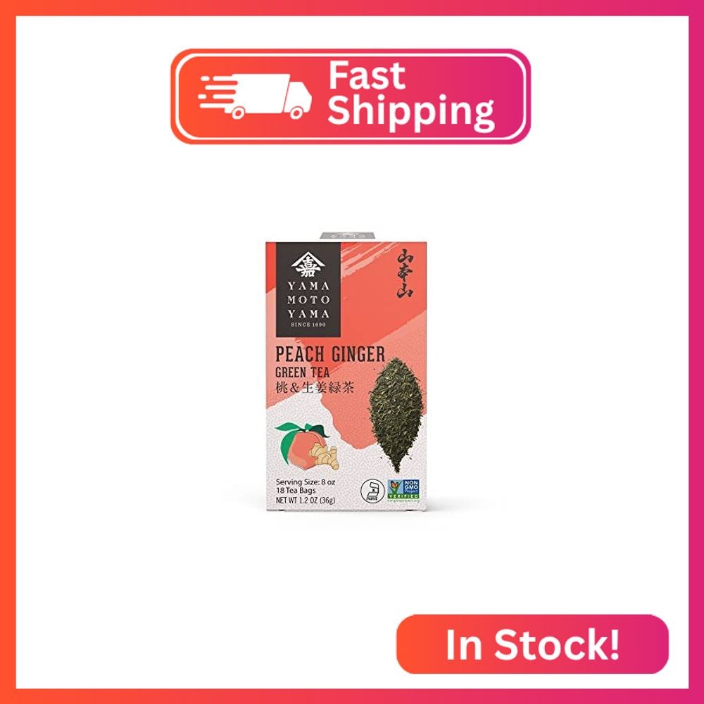 Yamamotoyama Peach Ginger Green Tea, 18 bags