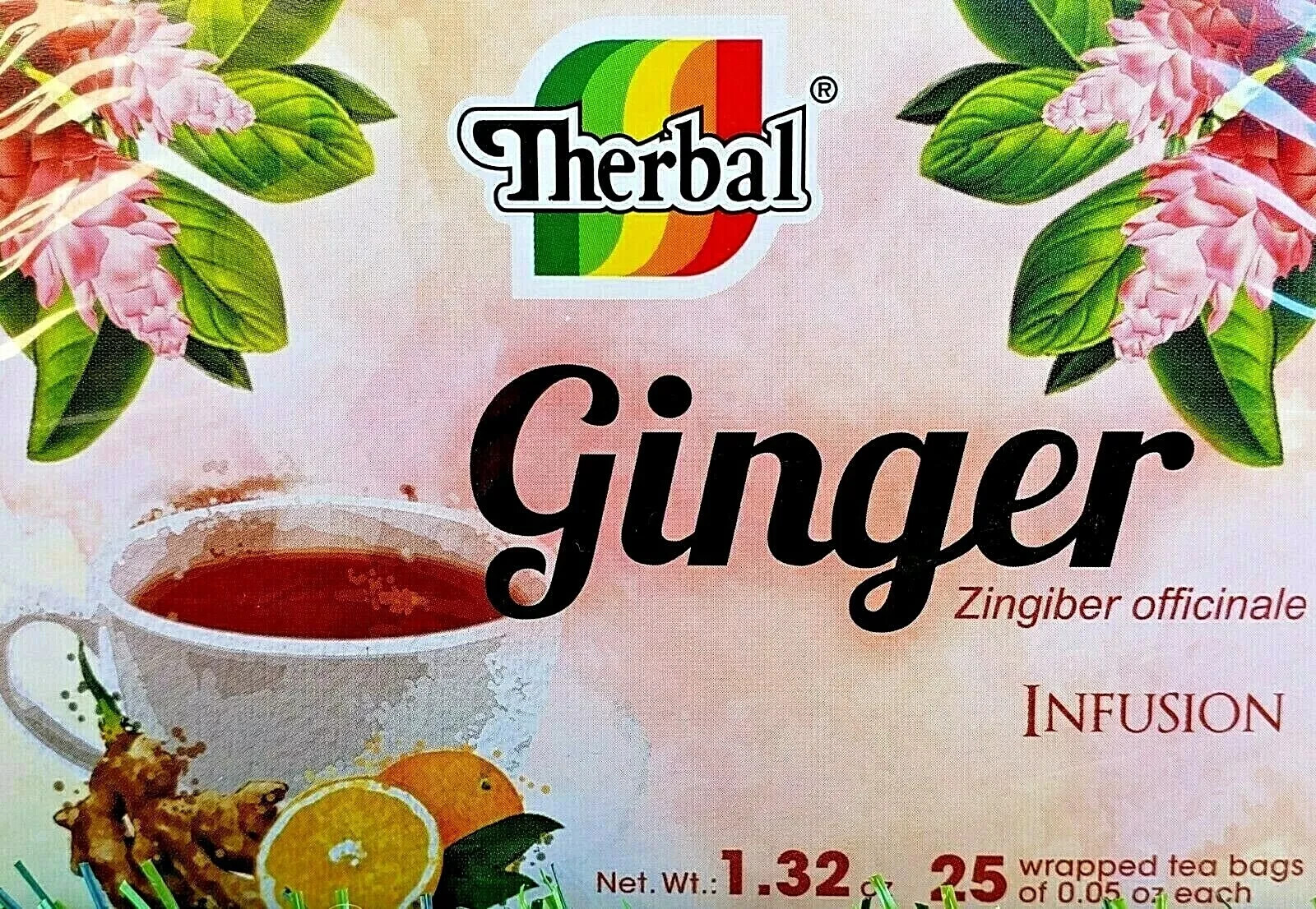 3 Boxes Te de Jengibre Ginger Tea (Zingiber officinale) 75 Bags 0.05oz Black Tea