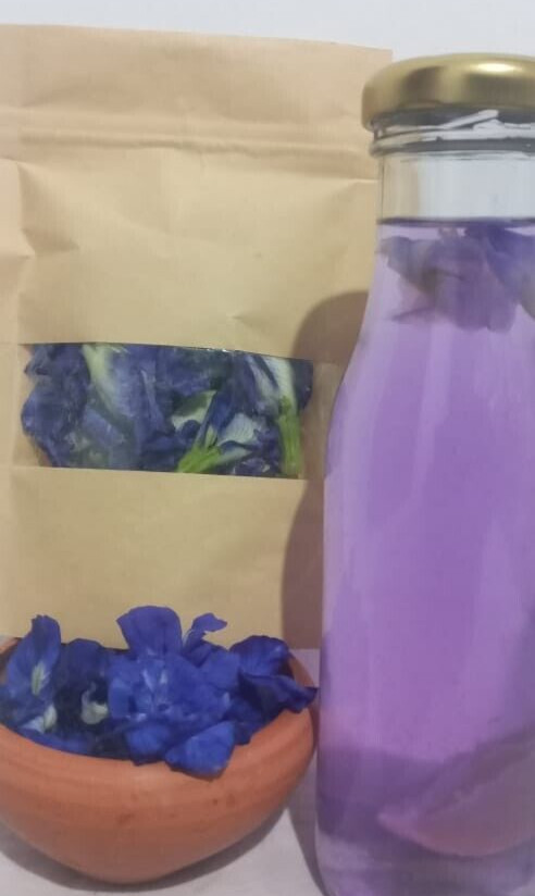 50+pure natural sun dried butterfly pea flower clitoria ternatee [10 seeds free]