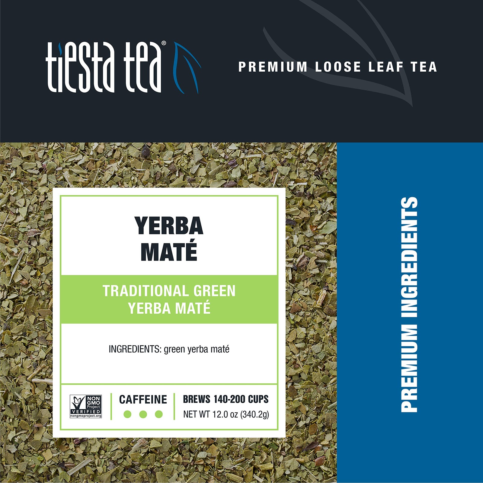 Tiesta Tea Traditional Green Mate Loose Leaf Bulk Pouch for 200 Cups