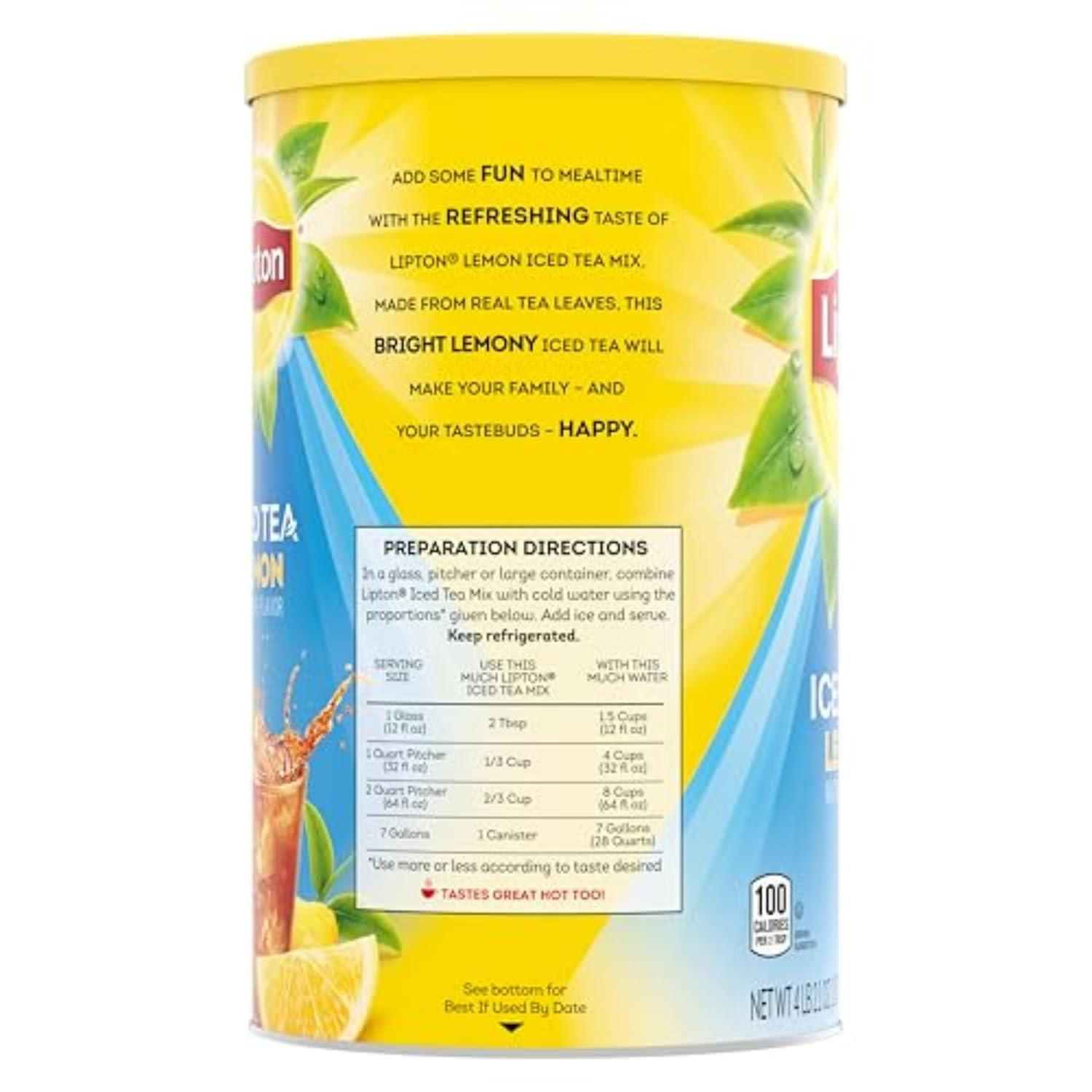 Lemon Sweetened Iced Tea Mix, Makes 28 Quarts (Pack of 2)