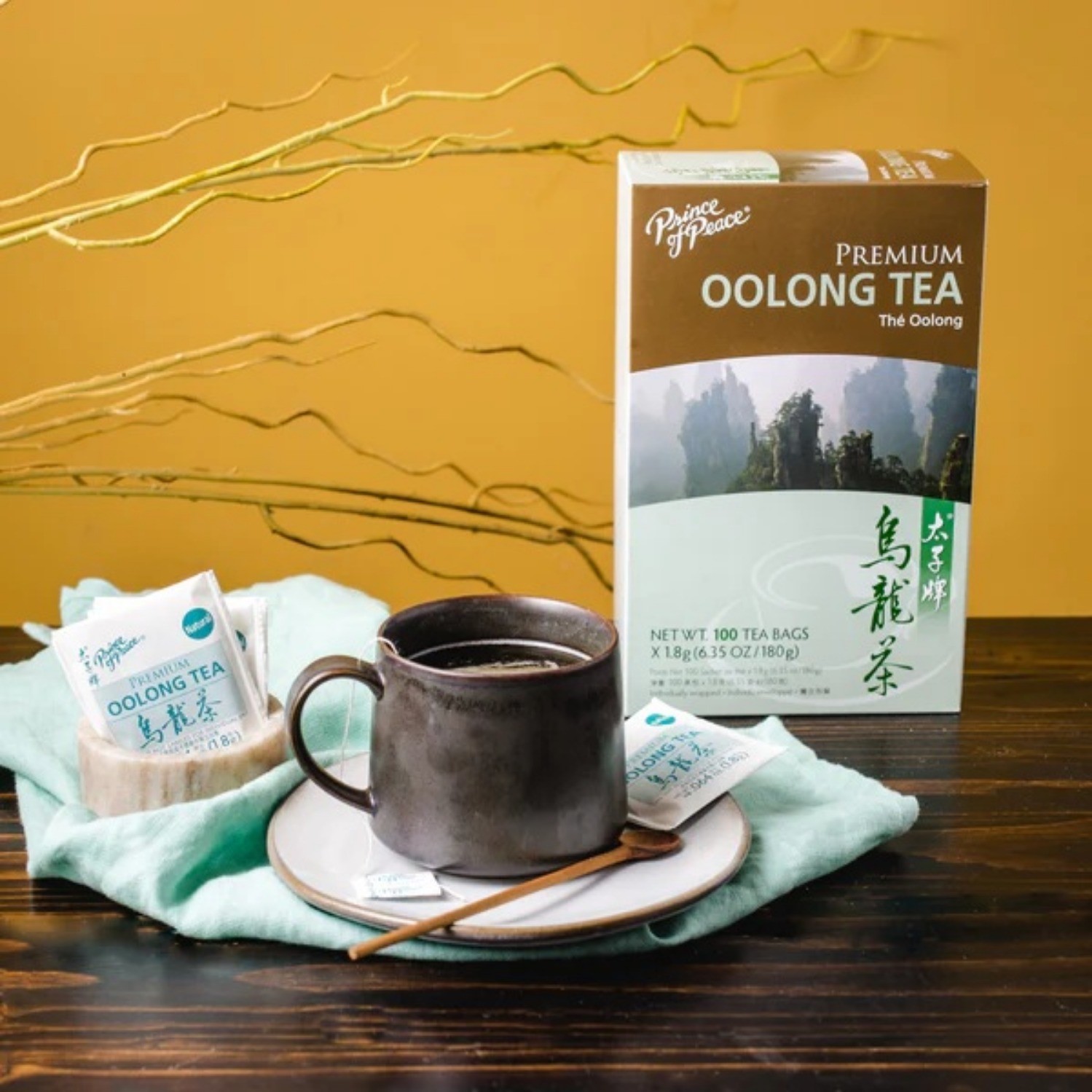 Premium Oolong Tea, 5 Boxes, 100 Tea Bags Each Box -Prince of Peace