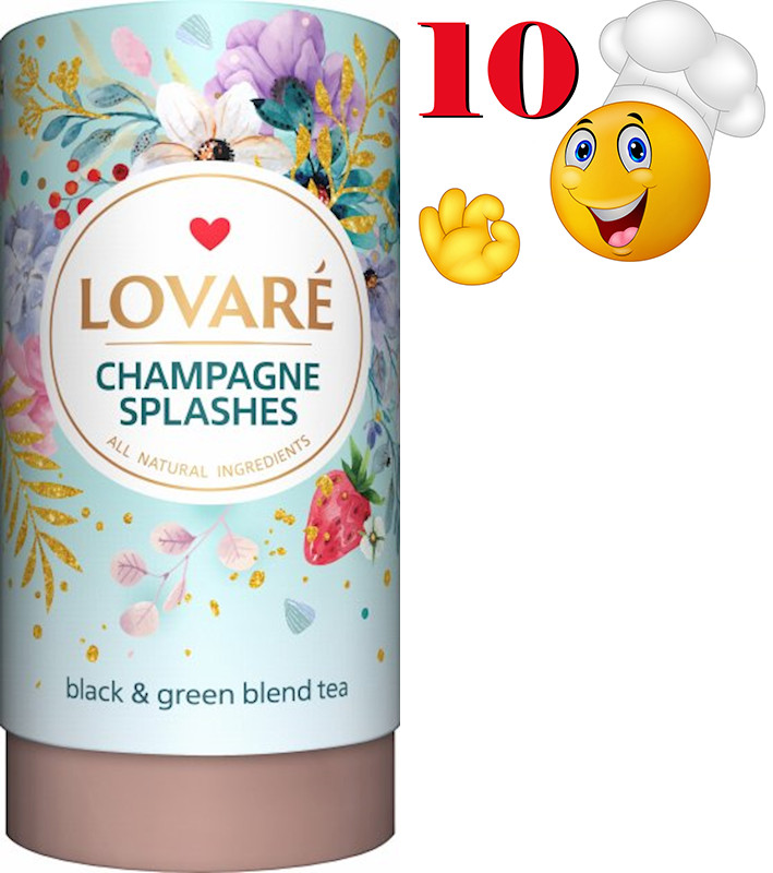 10 PACK – LOVARE Ukrainian Tea SPLASHES OF CHAMPAGNE GIFT Tubes Made Ukraine