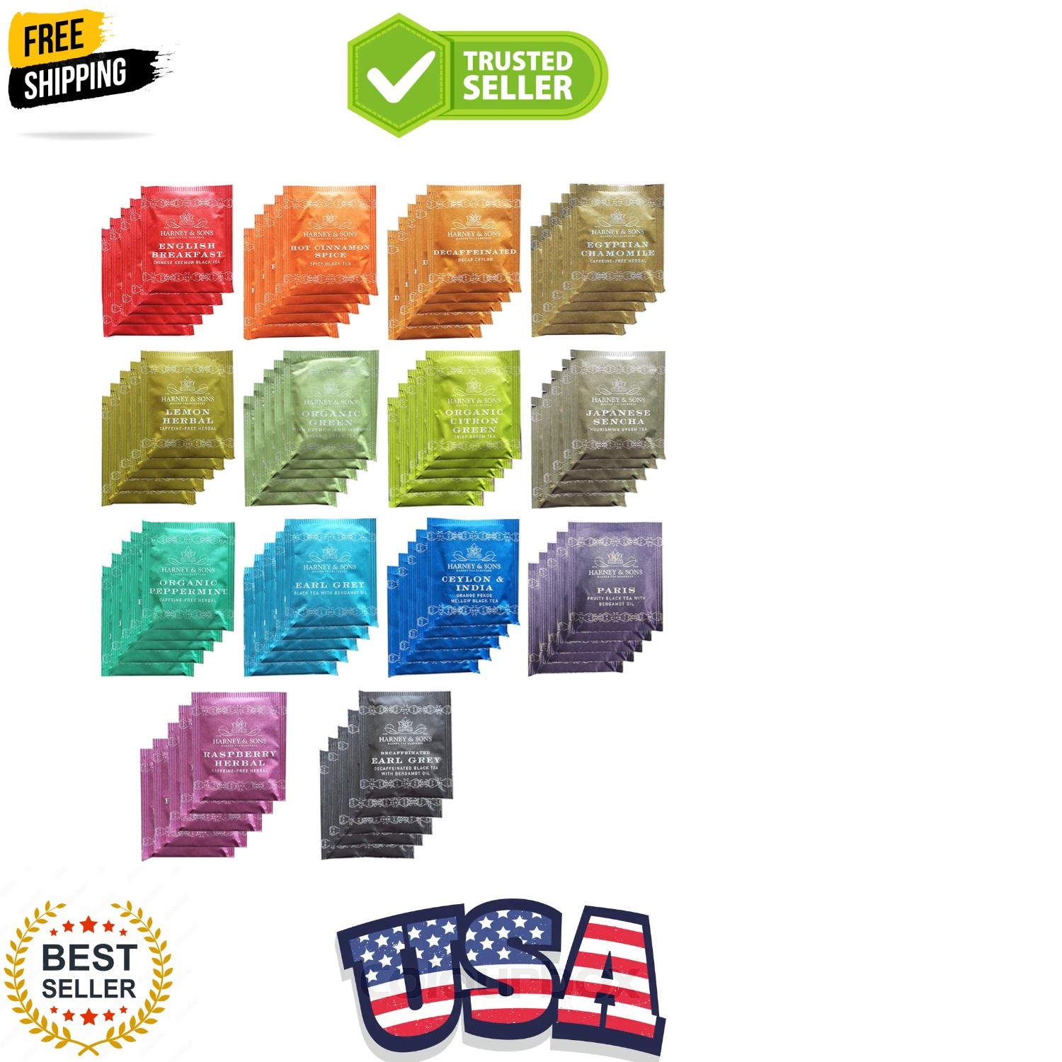 Assorted Tea Bag Sampler 70 Count Bundle Great for Birthday, Hostess and Co-w…