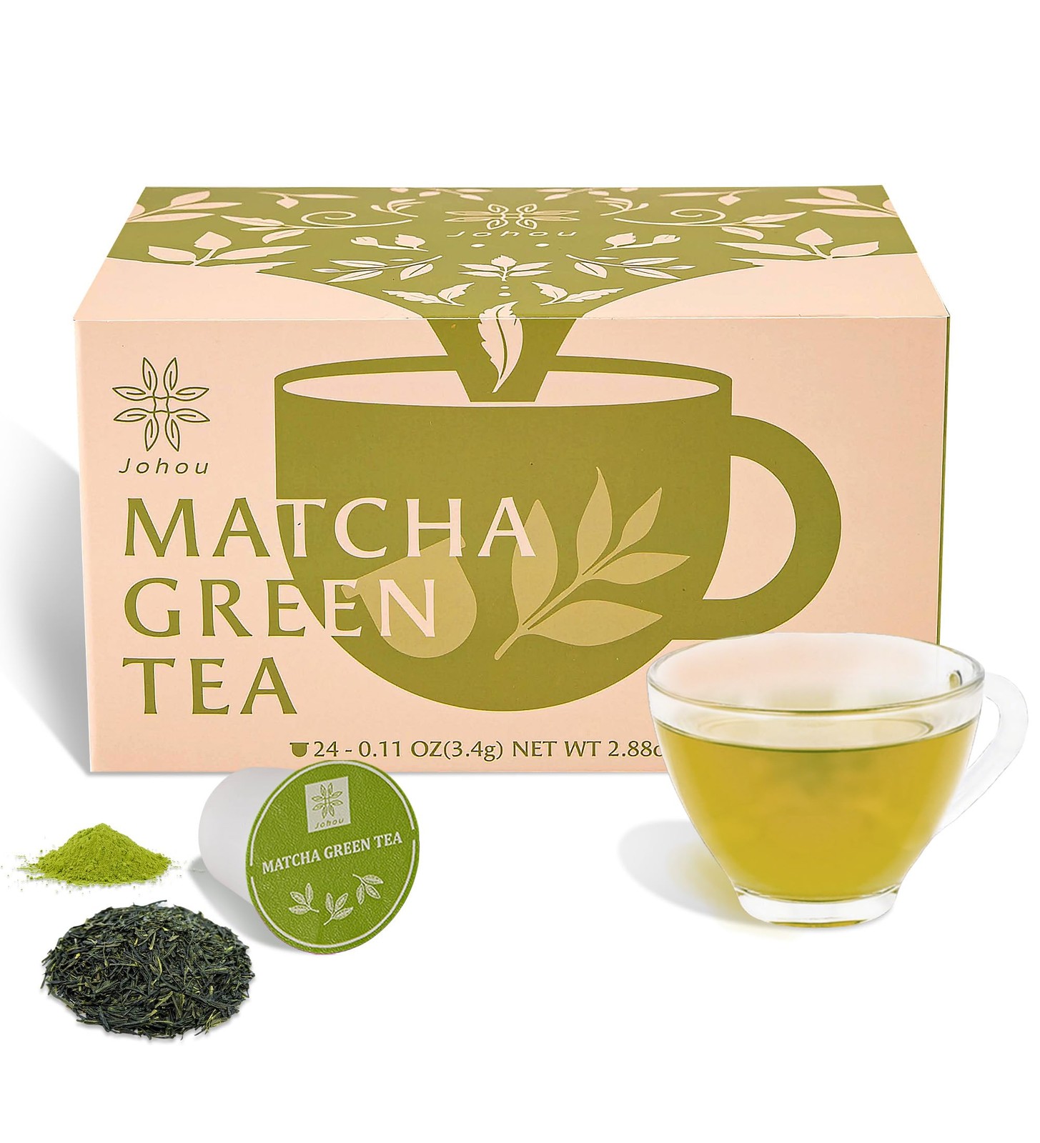 24 PCS Matcha Green Tea Pods For Keurig KCup Brewers Beverage Hot Drink