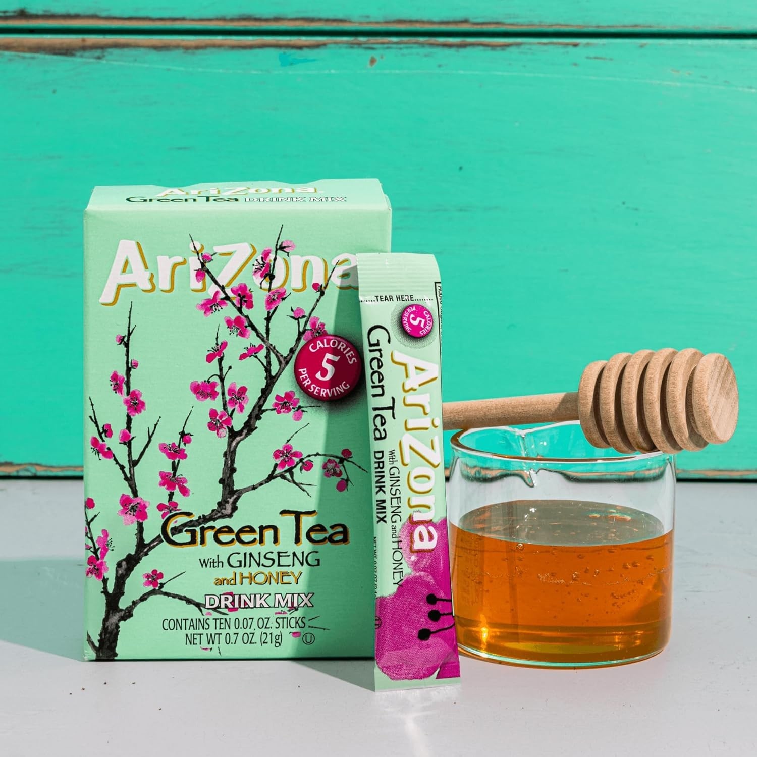 AriZona Green Tea with Ginseng and Honey – On-the-Go Powdered Drink Mix…