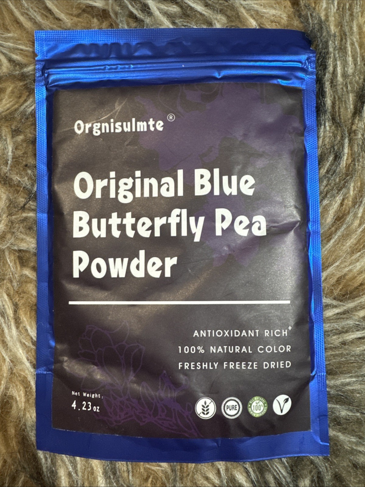 ORGNISULMTE Original Blue Butterfly Pea Powder, 4.23 oz Exp. 8/27 Sealed