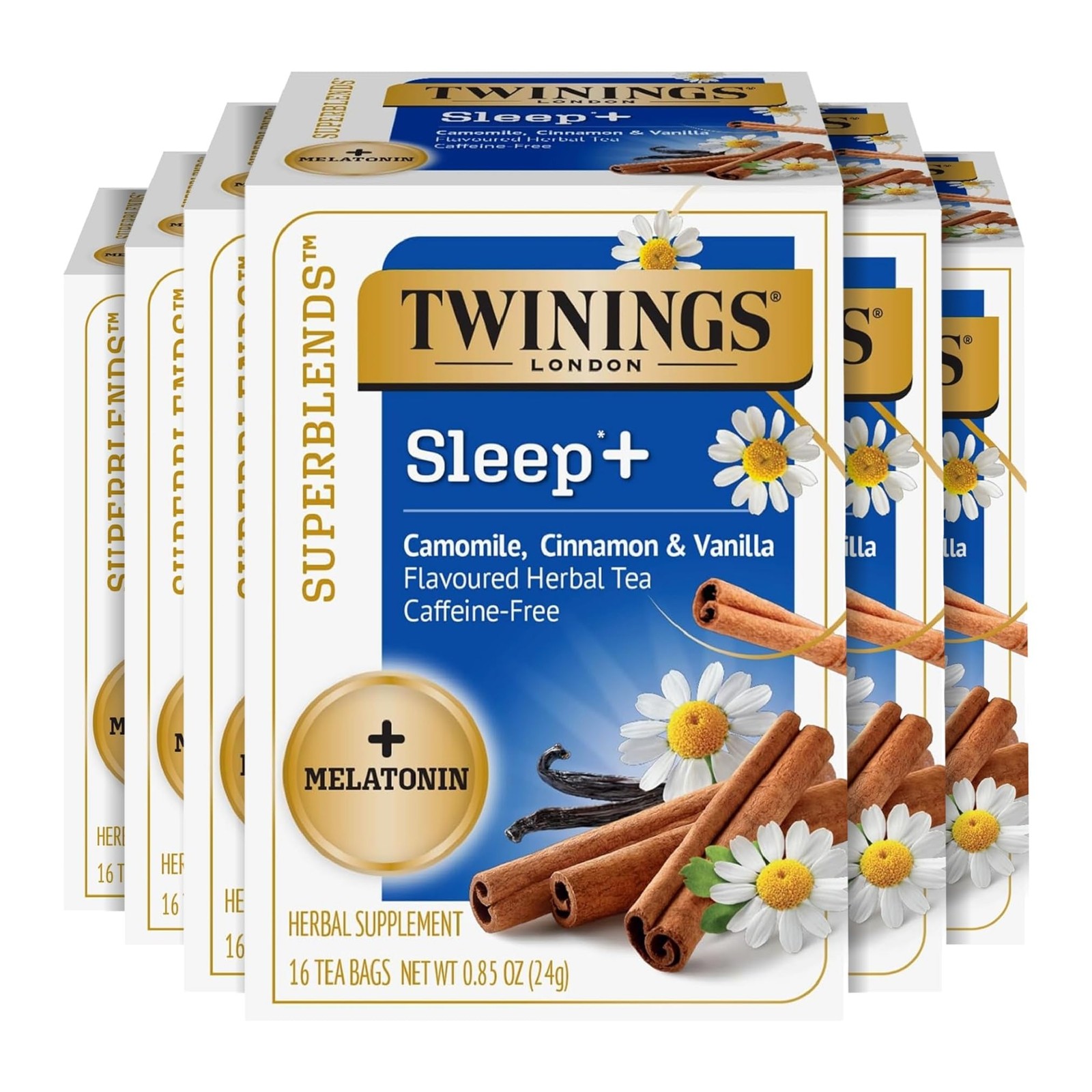 Twinings Superblends Sleep+ Herbal Tea with 1mg Melatonin, Camomile 96 Teabags