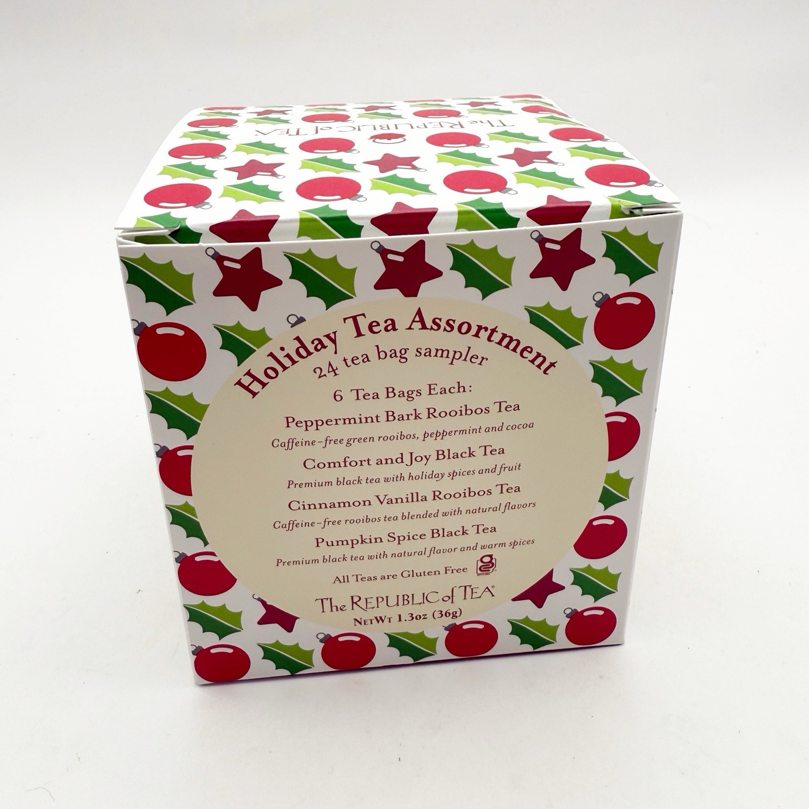 THE REPUBLIC OF TEA HOLIDAY ASSORTMENT 24 TEA BAGS SIX EACH BB 9/26