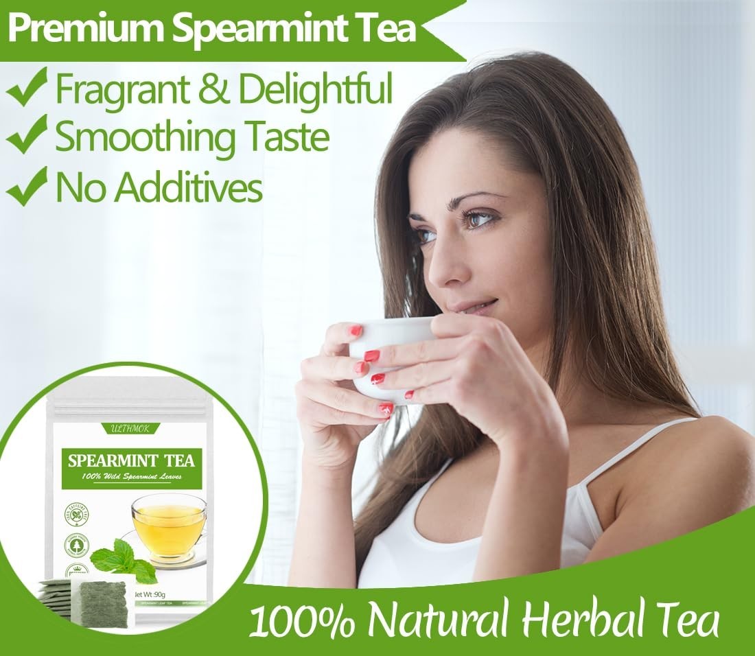 Luxurious 60 Count Spearmint Tea Bags – Smooth Taste & 720 Days Shelf Life