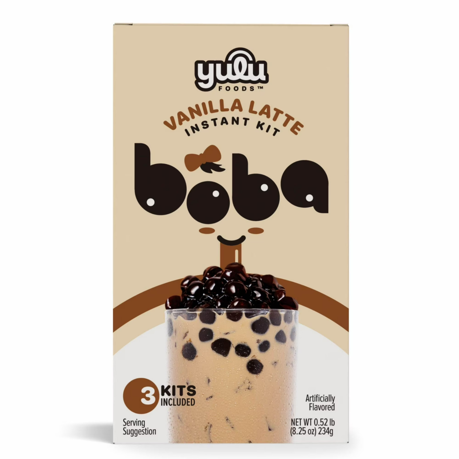 Yulu Foods Instant Boba, Vanilla Latte Bubble Tea Kit, 3 Drinks……