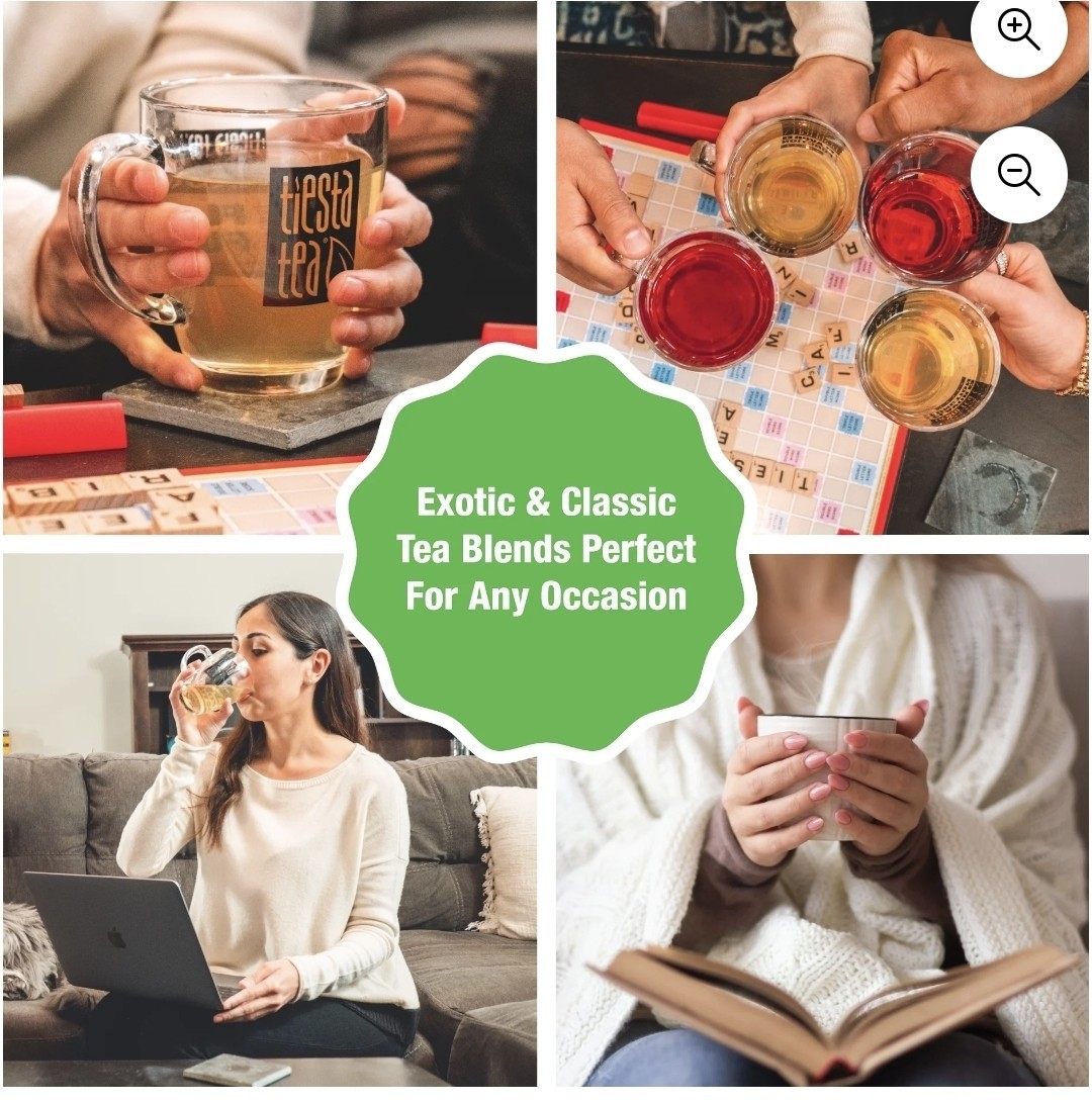 2pc Chai Love Spiced Black Tea & Chinese Jasmine Green Tea Caffeine 40-50 Cups